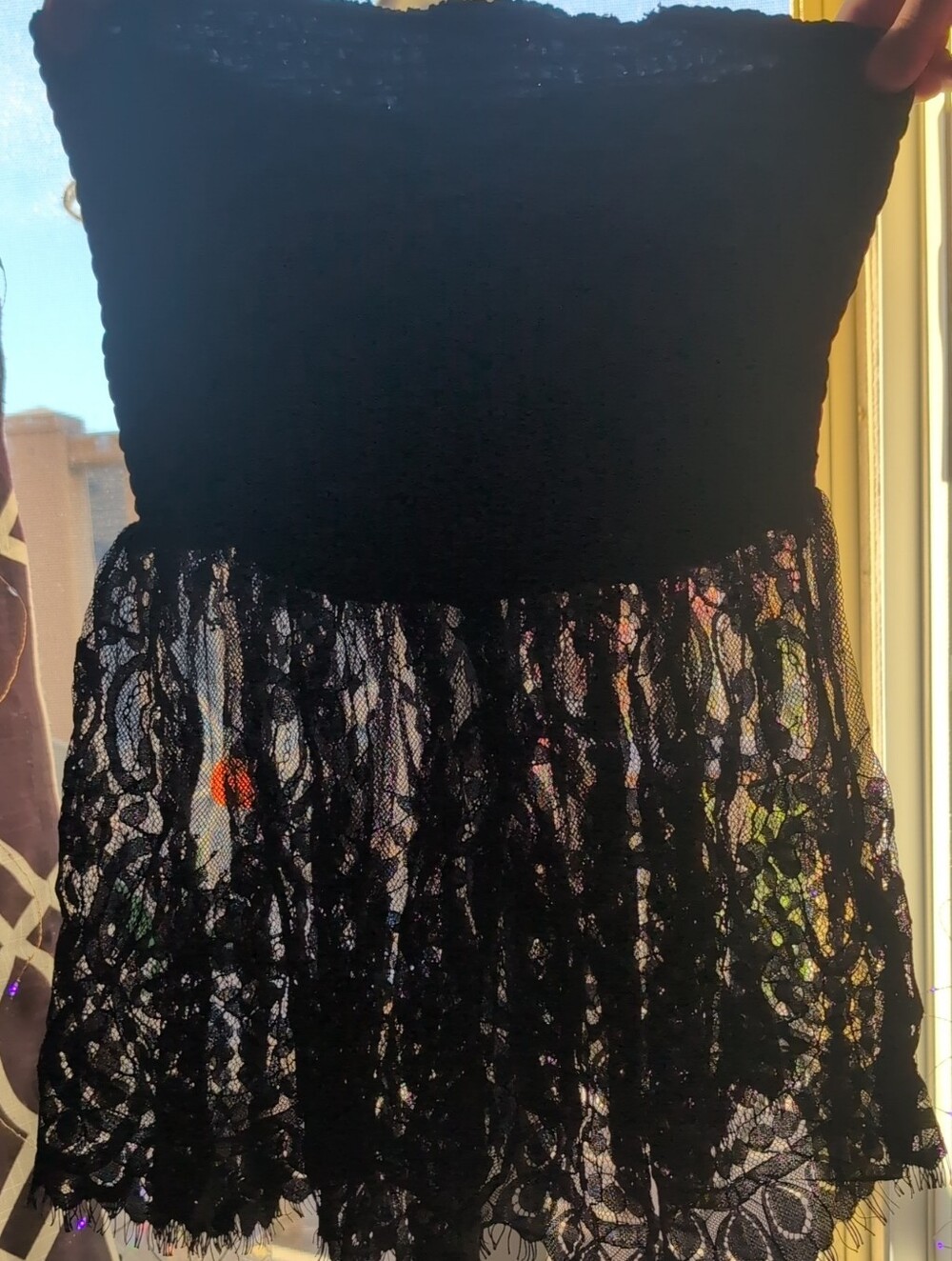 Black Lace Strapless Top- Forever 21q